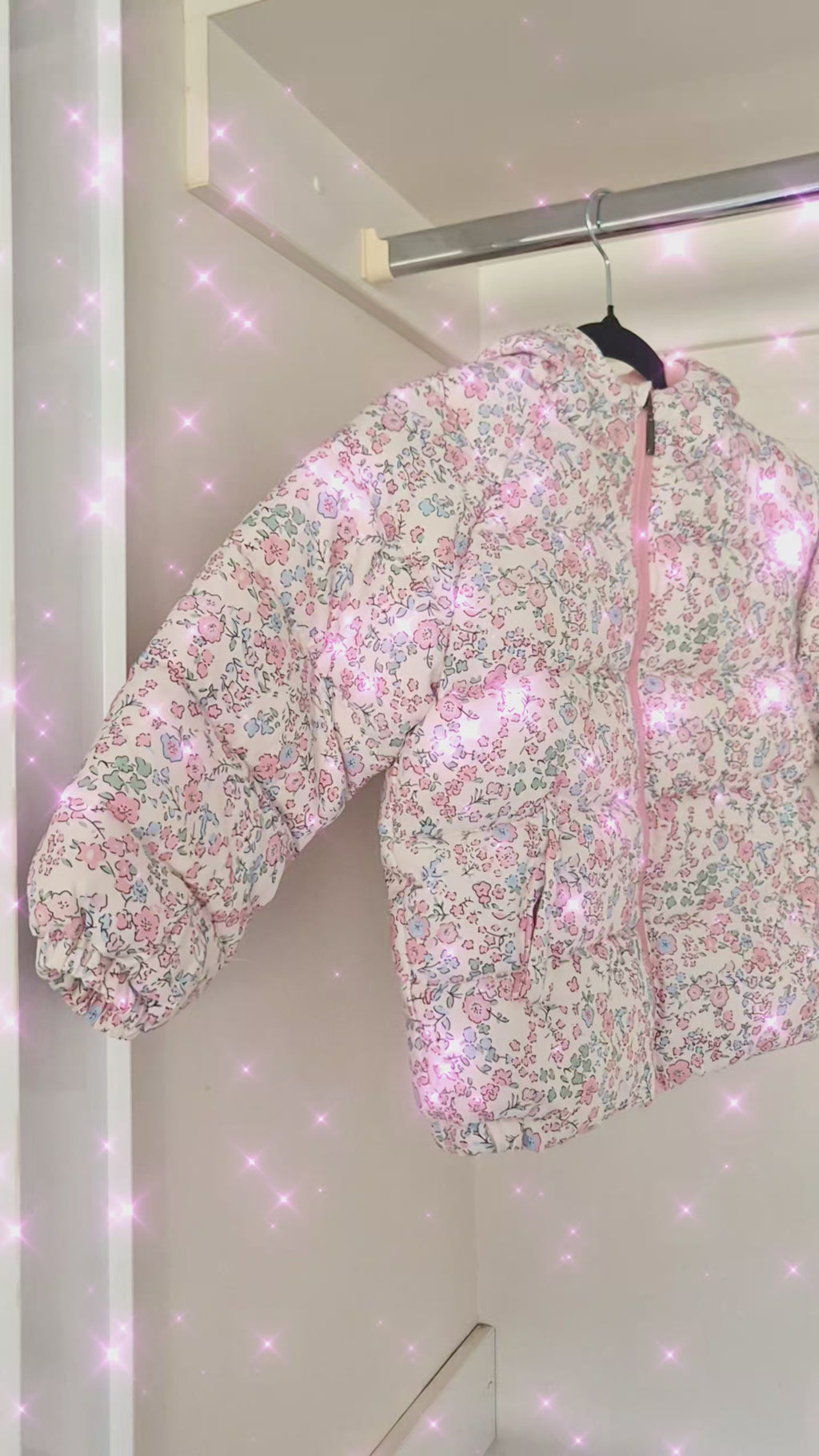 White Blossom Winter Puffer Jacket