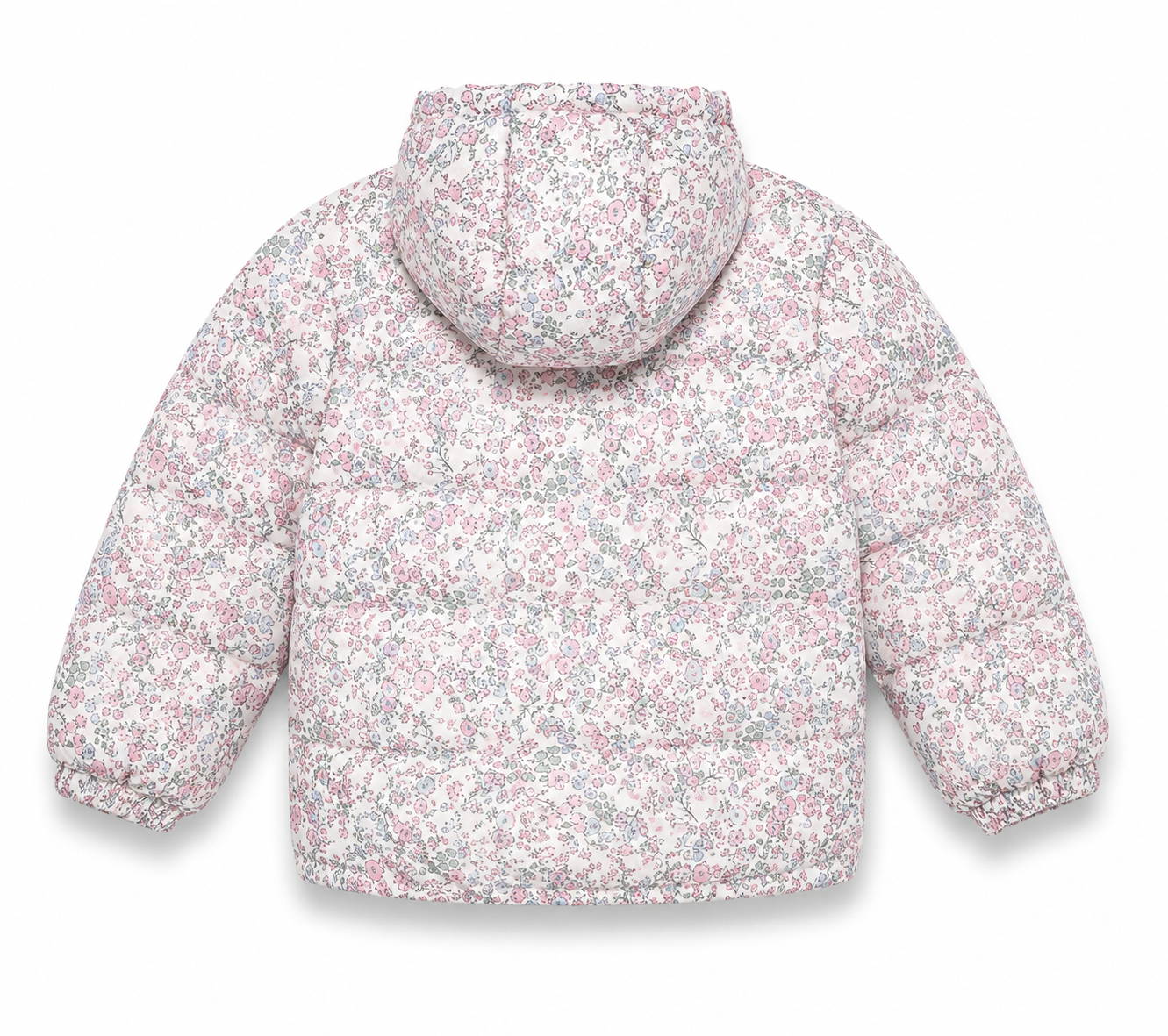 White Blossom Winter Puffer Jacket