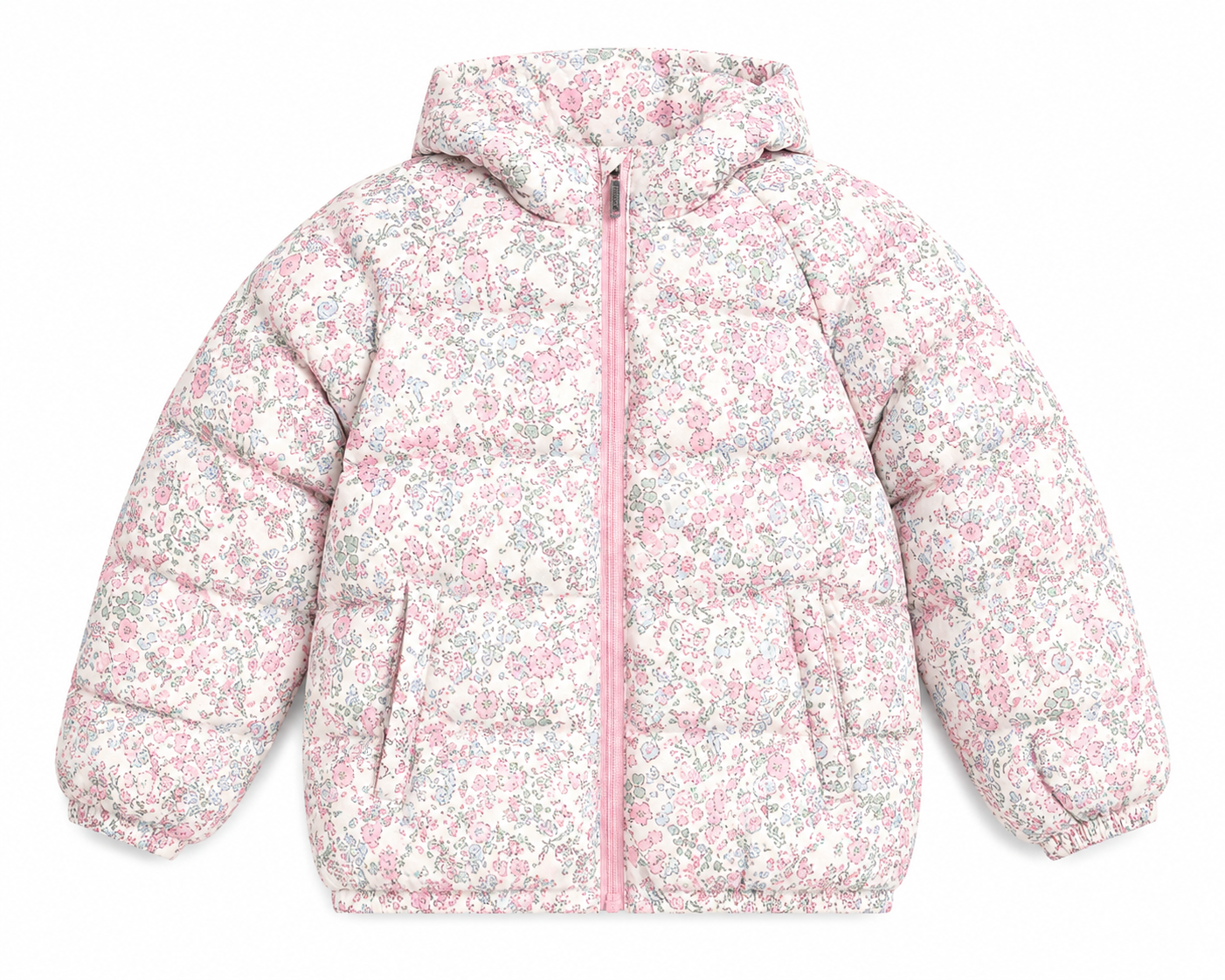 White Blossom Winter Puffer Jacket