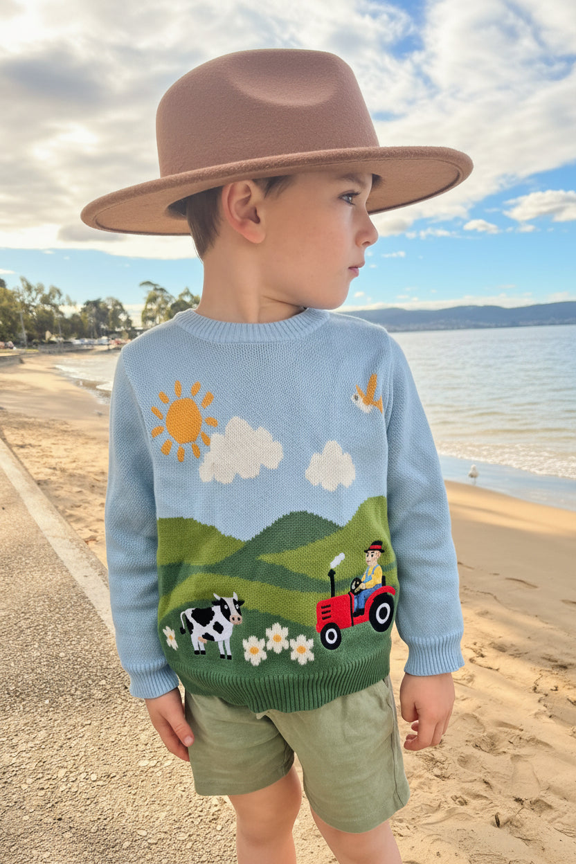 The Little Red Tractor Knit