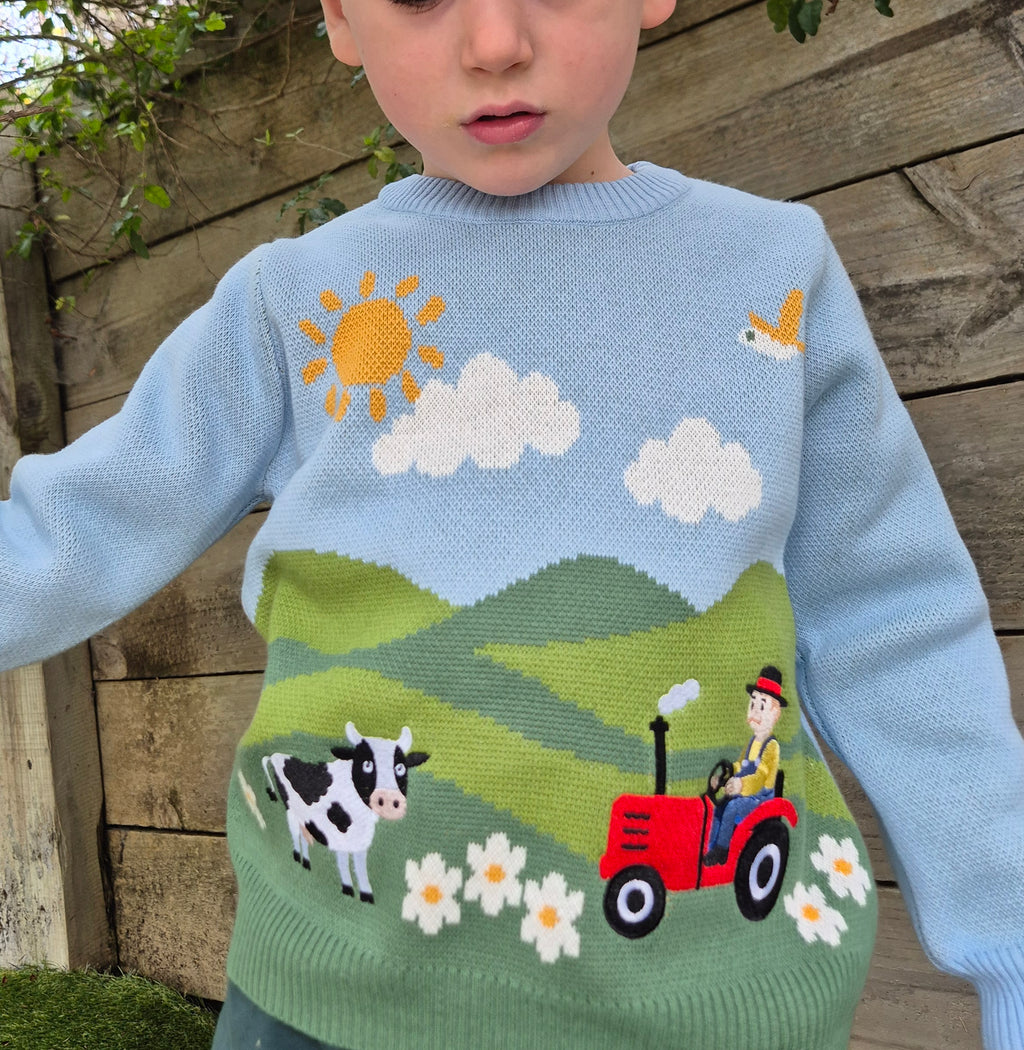 The Little Red Tractor Knit