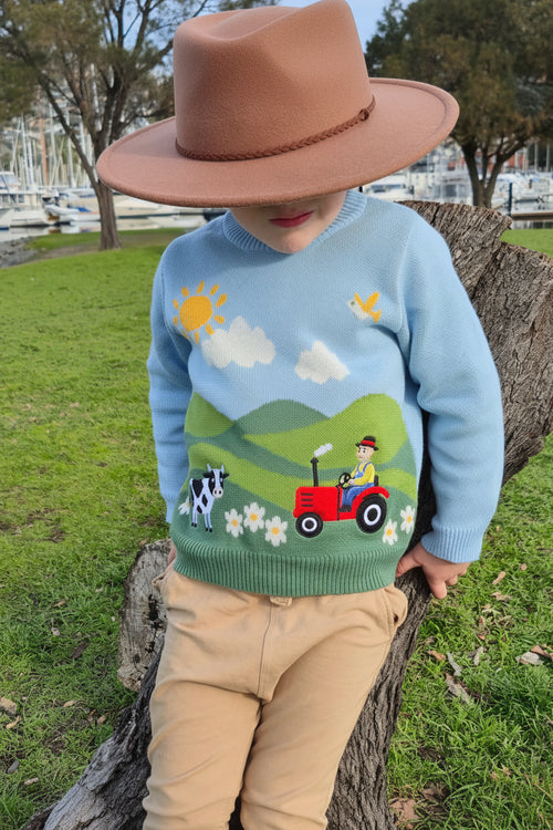 The Little Red Tractor Knit