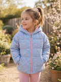 Blue Blossom Winter Puffer Jacket